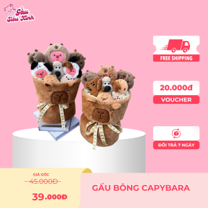 BÓ HOA GẤU CAPYBARA, STICH XANH, SLOOPE DỄ THƯƠNG LÀM QUÀ TẶNG DIY