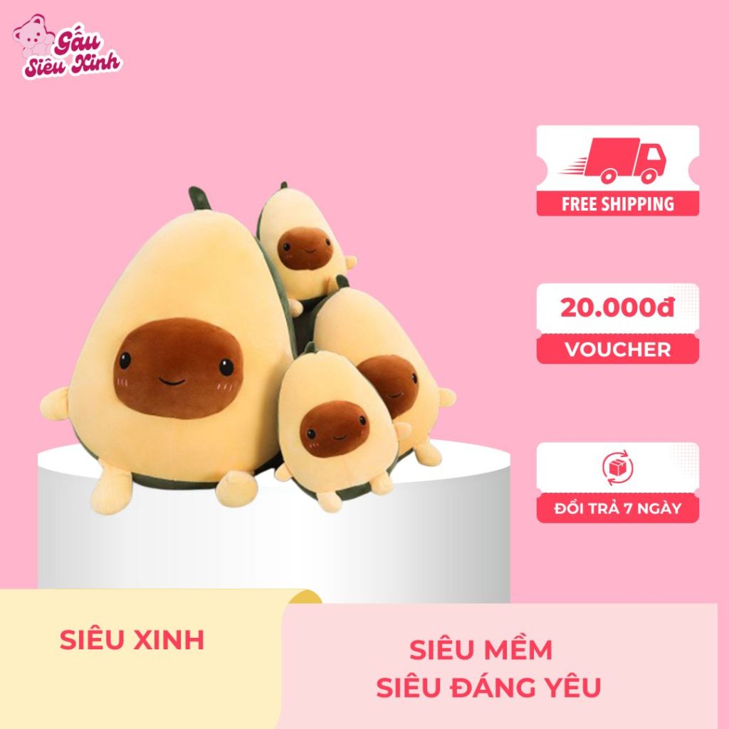 Gấu hình trái bơ cute