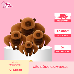 Gấu Bông Capybara Lực Sĩ Cơ Bắp Thú Nhồi Bông Chuột Lang Nước Gymer 6 Múi Siêu Ngầu - G137