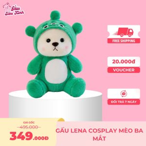 Gấu Lena Xanh Cosplay Mèo Ba Mắt