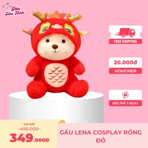 Gấu Bông Lena Cosplay Rồng Đỏ